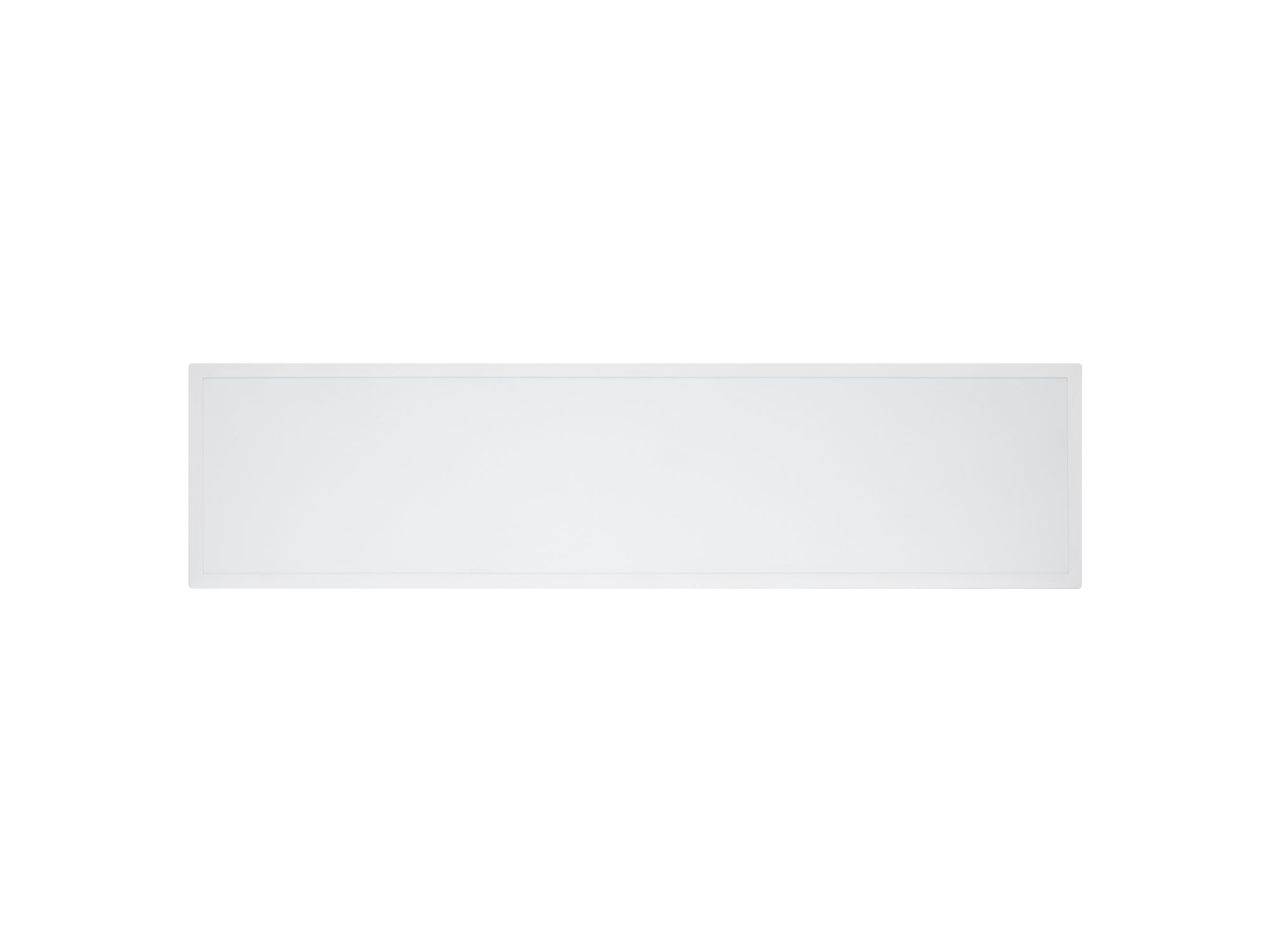 Biały prostokątny panel LED 40 W 120 × 30 cm – widok produktu na białym tle