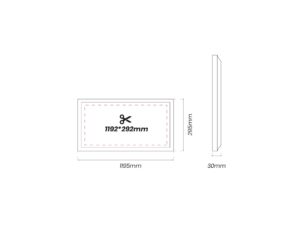 Miniaturka 4 - Panel LED 40 W – rysunek wymiarowy prostokątnej oprawy