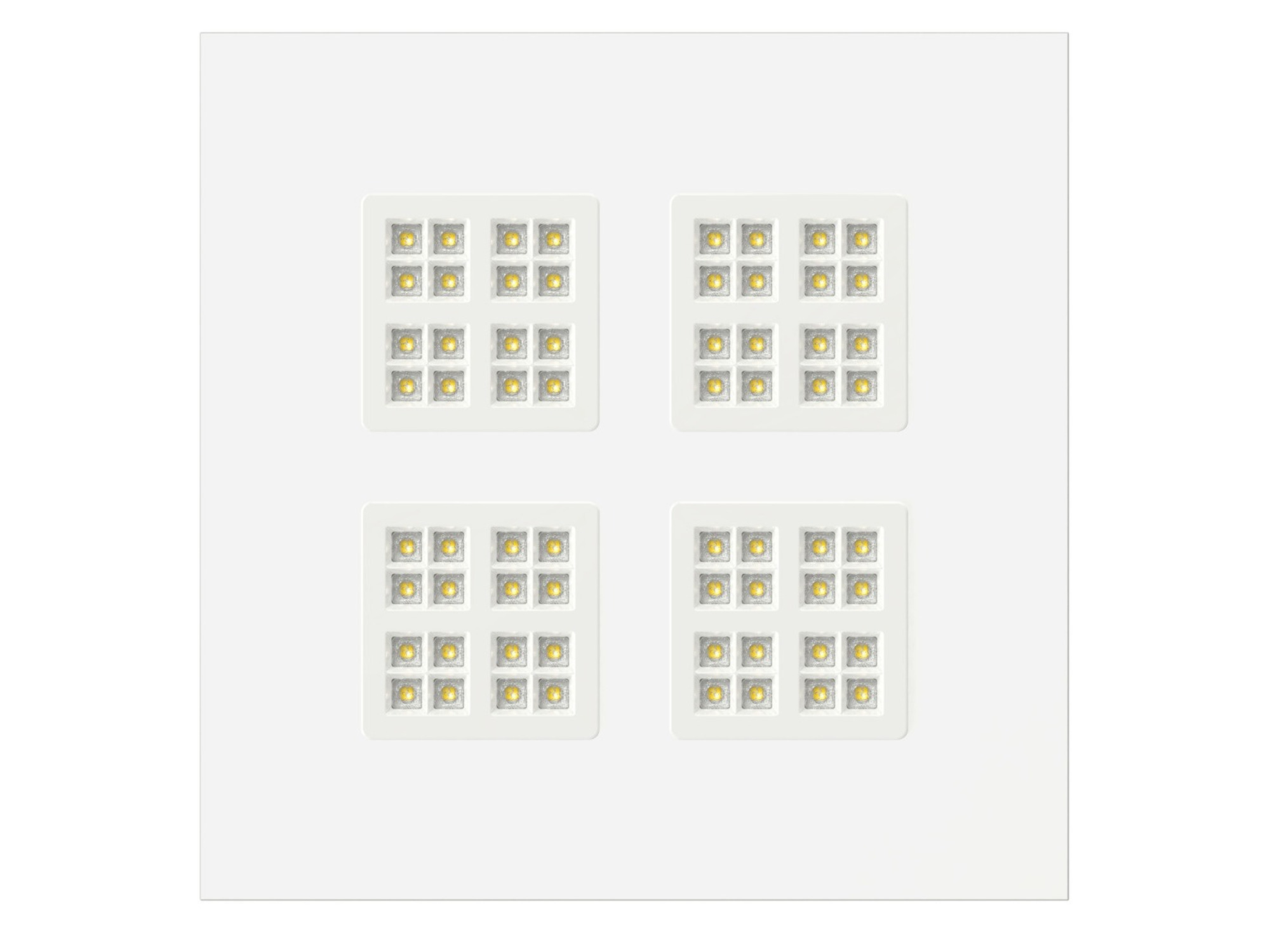 Panel LED wpuszczany Pavanno 62 × 62 cm – front białej oprawy