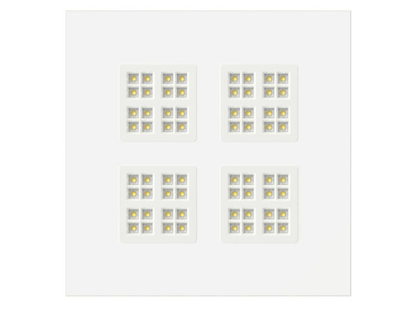 Panel LED wpuszczany Pavanno 62 × 62 cm – front białej oprawy