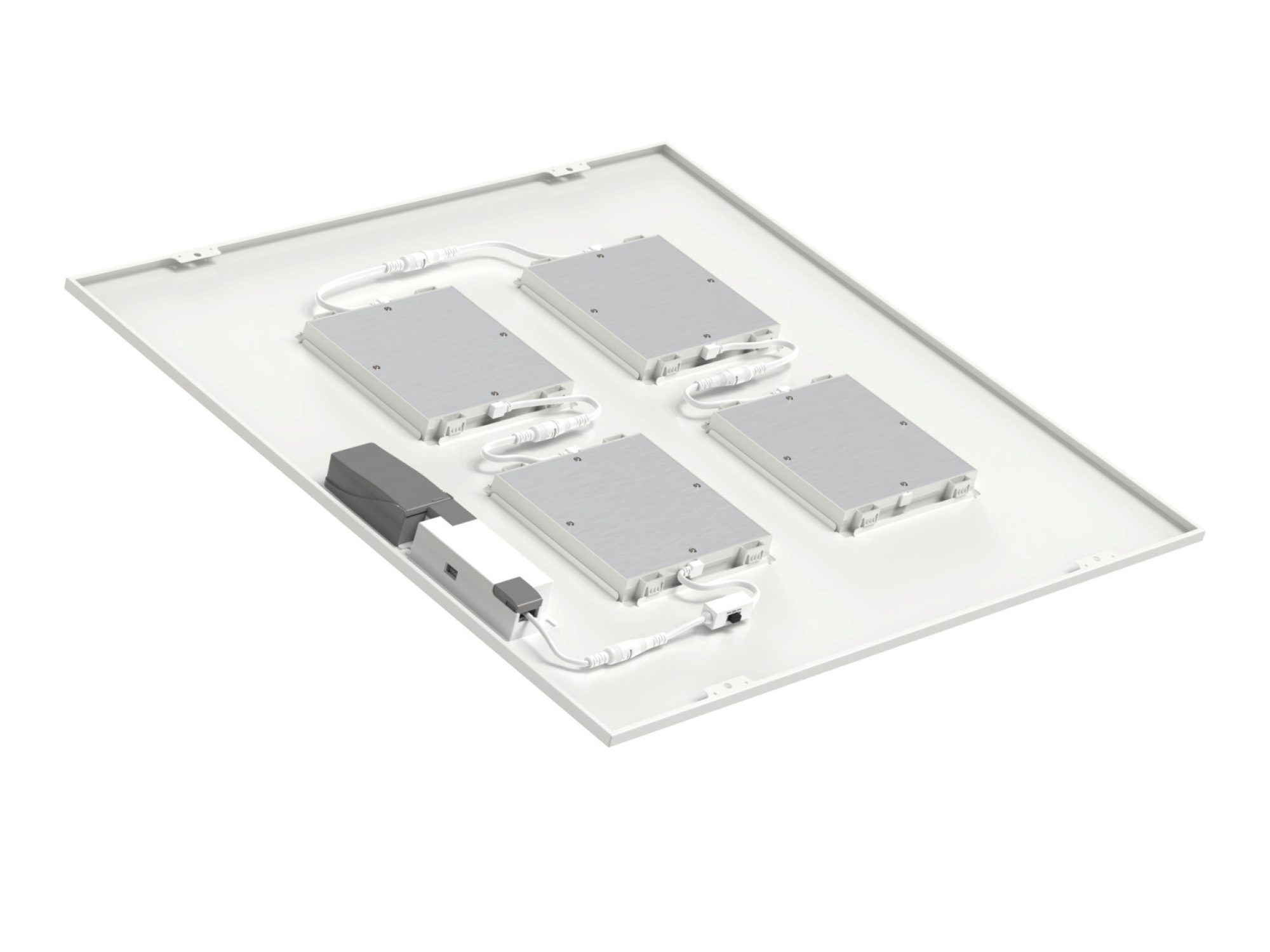 Biały panel LED Pavanno 60 × 60 cm, detal