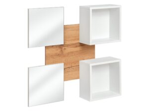Miniaturka 4 - Panel ścienny z 2 lustrami i 2 półkami Elyvero 100 cm