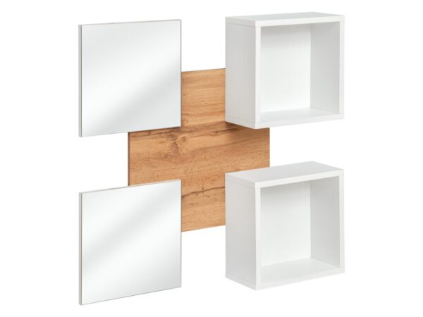 Panel ścienny z 2 lustrami i 2 półkami Elyvero 100 cm