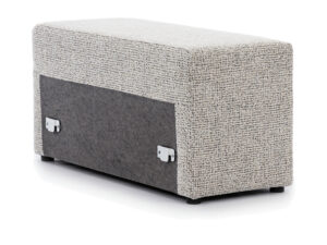 Miniaturka 4 - Panel między modułami Ildaro 44 cm – niski tapicerowany element w beżowej tkaninie na białym tle