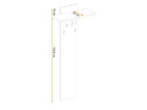 Miniaturka 3 - Panel Pedrivo 60 cm rysunek wymiarowy strefy wieszakowej