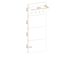 Miniaturka 2 - Panel wieszakowy tapicerowany Pedrivo 60 cm Hickory Jackson beżowy – zdjęcie 3