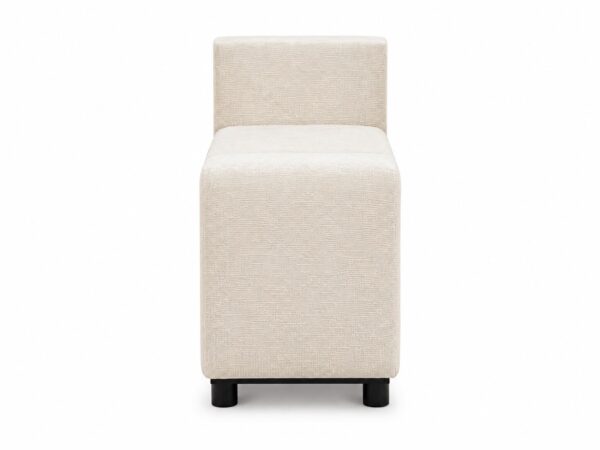 Panel prosty ze schowkiem Nelvaro 34 cm w kremowobiałej tkaninie, widok z przodu, na białym tle