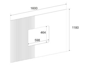 Miniaturka 1 - Wymiary panelu ściennego Edorino 160 na 118 cm