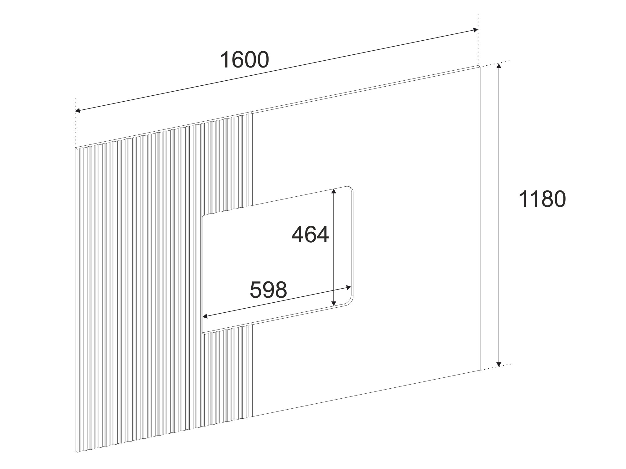 Wymiary panelu ściennego Edorino 160 na 118 cm