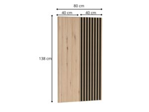 Miniaturka 1 - Panel dekoracyjny Sorenta Dąb Artisan z lamelami na czarnym tle