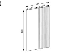 Miniaturka 3 - Panel ścienny Sorenta – schemat techniczny z wymiarami 80 × 138 cm