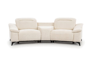 Miniaturka 1 - Panel szeroki Nelvaro między dwoma siedziskami z relaksem – sofa wygięta w łuk, białe tło