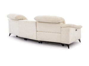 Miniaturka 2 - Sofa Nelvaro z panelem szerokim widziana od tyłu – tapicerowany tył panelu, białe tło