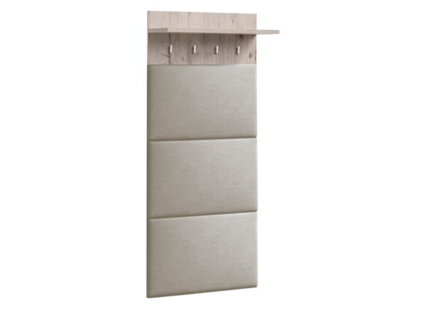 Panel tapicerowany z półką i 4 haczykami Melvoro 60 cm dąb Wellington beżowy