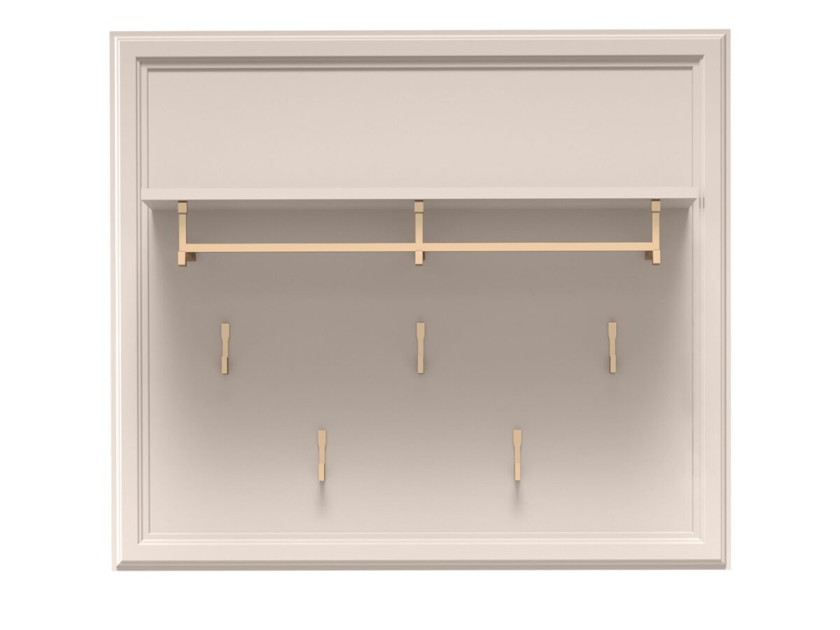 Panel ścienny z wieszakami Velvara 92 cm – kaszmir / dąb naturalny