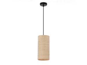 Miniaturka 2 - Lampa wisząca Peravina z beżowym plecionym abażurem i czarnym przewodem