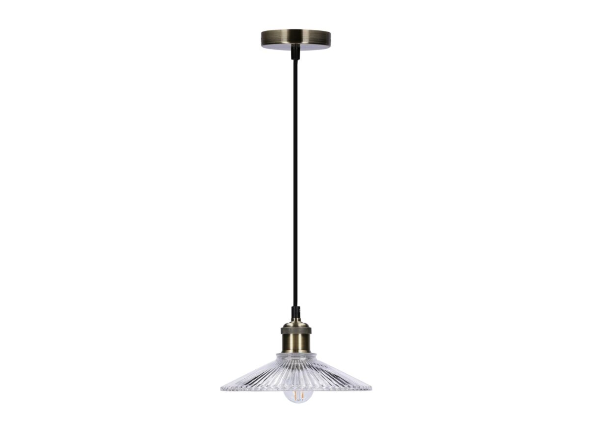 Lampa wisząca Perela 21 cm szkło przezroczyste i patyna