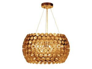 Miniaturka 2 - Lampa wisząca Perevira miedziana z ażurowym kulistym kloszem