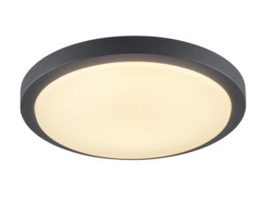 Miniaturka 1 - Antracytowy plafon Ainos LED, okrągła oprawa widziana od przodu