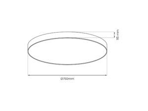 Miniaturka 5 - Rysunek wymiarowy plafonu LED Alivia czarny 75 cm