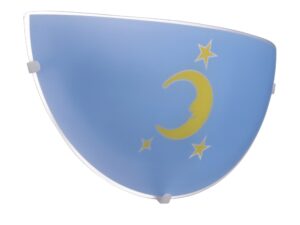 Miniaturka 1 - Plafon Amavira z motywem księżyca niebieski klosz widok z boku