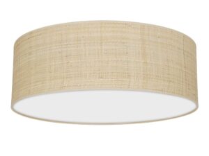 Miniaturka 9 - Plafon Amolia 50 cm biały z naturalnym rattanowym abażurem, cały produkt na białym tle
