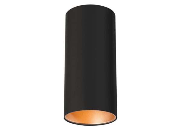 Czarna oprawa sufitowa Anela LED z cylindrycznym aluminiowym korpusem