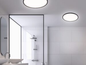 Miniaturka 2 - Czarny plafon Aqua LED 50 cm w aranżacji wnętrza