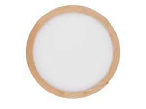 Miniaturka 2 - Plafon Aqua Wood buk 36 W z jasnym okrągłym kloszem na białym tle