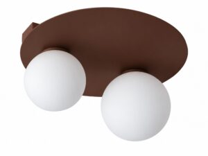 Miniaturka 3 - Plafon Argon 2 koło w czekoladowym brązie z białymi kloszami
