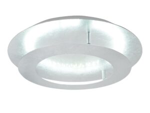 Miniaturka 8 - Srebrny plafon LED Astimio 40 cm z dwupoziomową metalową konstrukcją