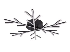 Miniaturka 3 - Plafon Avalino czarny LED – geometryczne rozgałęzione ramiona na białym tle