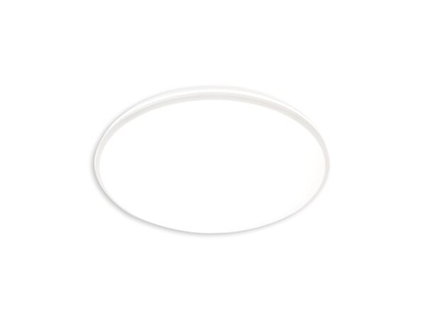 Biały okrągły plafon LED Avedino 29,5 cm na białym tle