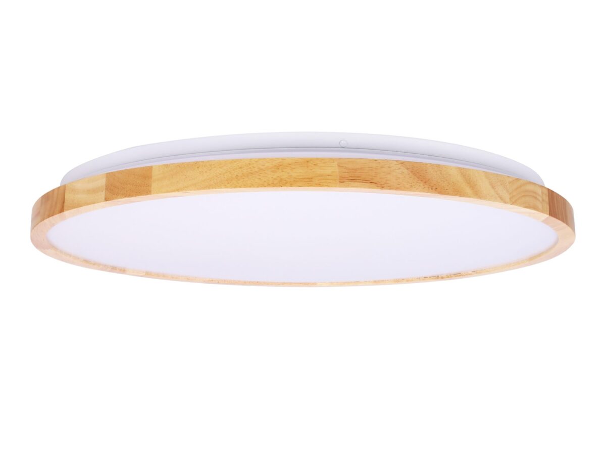 Plafon LED Avimena 48 cm 36 W biały z drewnem 4000 K