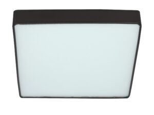 Miniaturka 1 - Czarny plafon LED Avinia z białym szklanym kloszem