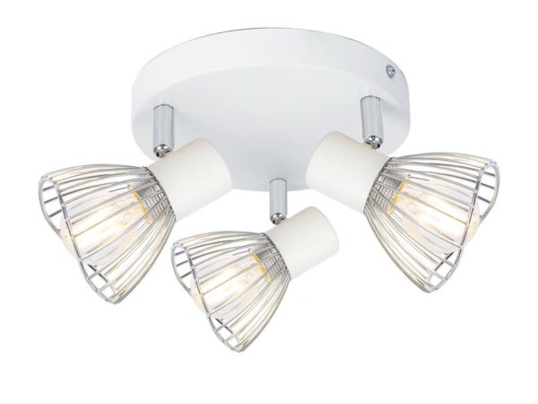 Plafon Camevora 3-punktowy E14 46 cm biały z chromem