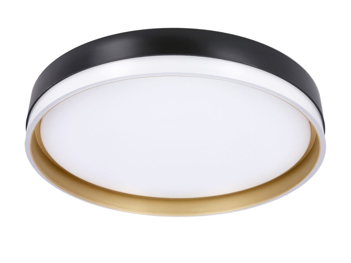 Plafon LED Alodona 24 W czarno-biały ze złotą obręczą
