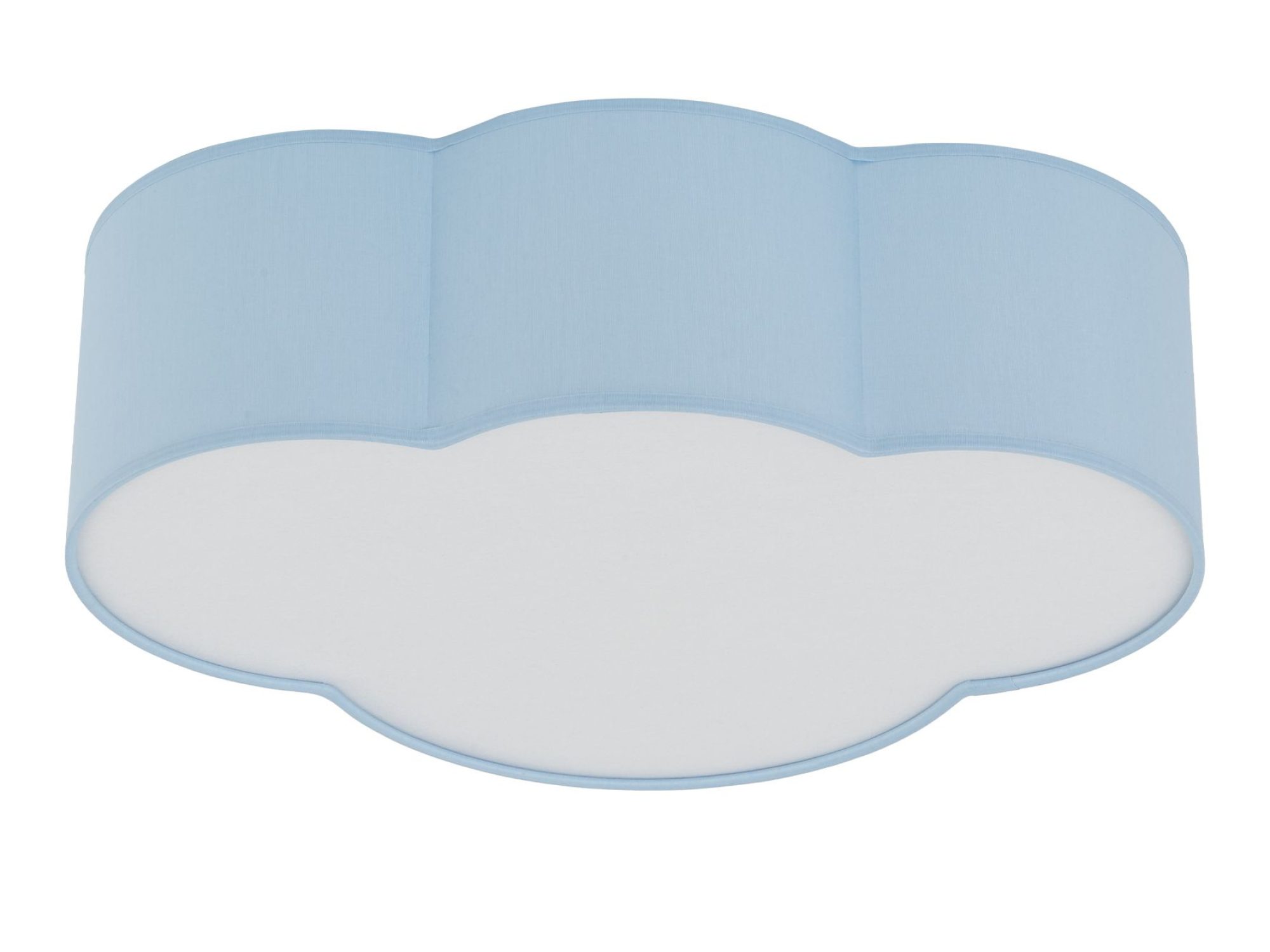 Plafon Cloud Mini dwupunktowy w kolorze niebieskim pastelowym na białym tle