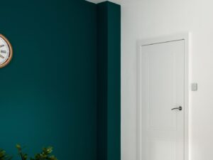 Miniaturka 1 - Plafon Davato LED na suficie pomieszczenia z zieloną ścianą