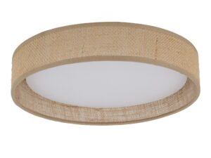 Miniaturka 6 - Plafon Demi LED CCT 30 cm w wersji juta, biały okrągły korpus i beżowe wykończenie