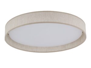 Miniaturka 1 - Plafon Demi LED z lnianym wykończeniem i białą konstrukcją