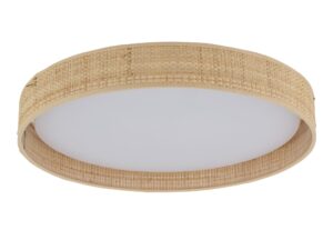 Miniaturka 2 - Plafon Demi LED w słomkowym odcieniu rafii na białym tle
