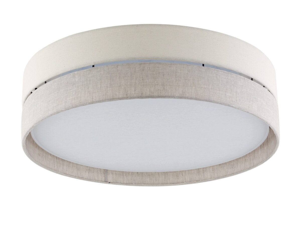 Plafon Eco 4-punktowy z tkaninowym abażurem 60 cm szarobeżowy