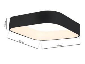 Miniaturka 3 - Plafon LED Elemina czarny widok na białym tle