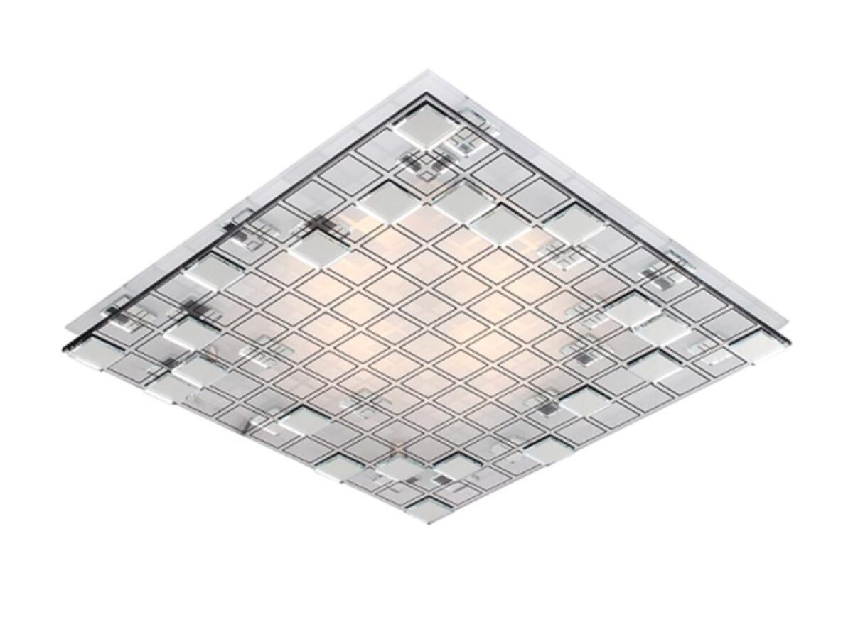 Plafon Faloreta 31 × 31 cm srebrny ze szklaną mozaiką