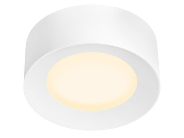 Biały okrągły plafon Fera 25 CL DALI LED na białym tle