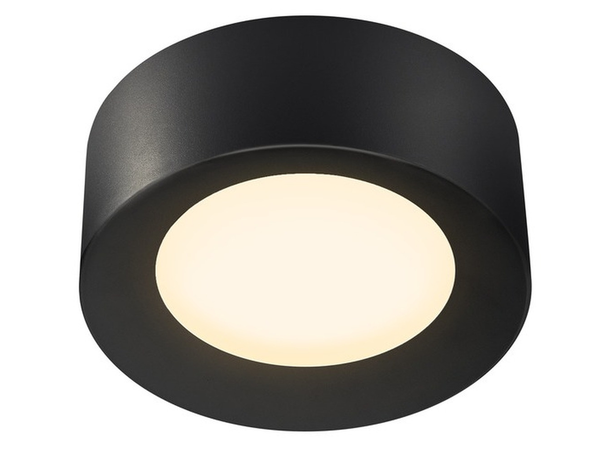Czarny okrągły plafon Fera 25 CL DALI LED na białym tle