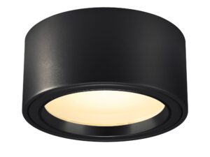 Miniaturka 5 - Czarny plafon sufitowy Fera 25 LED na białym tle.