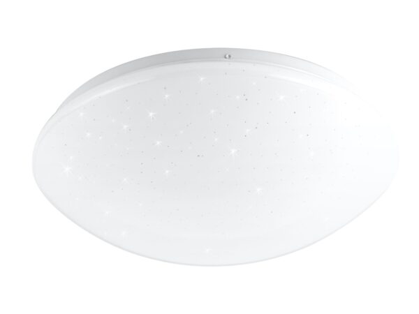 Biały plafon LED Galinia 33 cm z drobnymi punktami efektu gwiezdnego nieba
