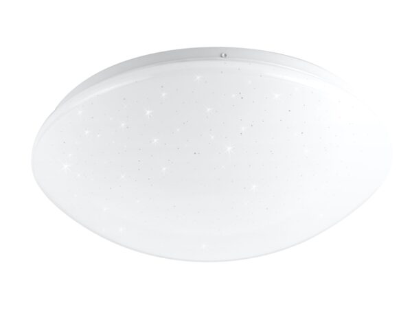 Biały plafon LED Galinia 38 cm z akrylową osłoną i dekoracyjnymi punktami